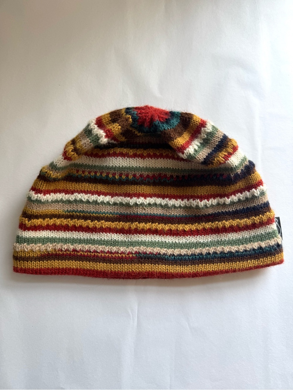 Turtle Fur 100% Alpaca Colorful Stripe Knit Beanie Outdoor Fall Winter - Picture 3 of 8